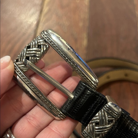 Brighton Black Leather Belt with Silver Buckle - Picture 5 of 8